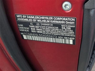 2005 Chrysler Crossfire 2dr Roadster