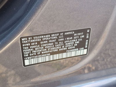 2017 Volkswagen Passat 1.8T R-Line
