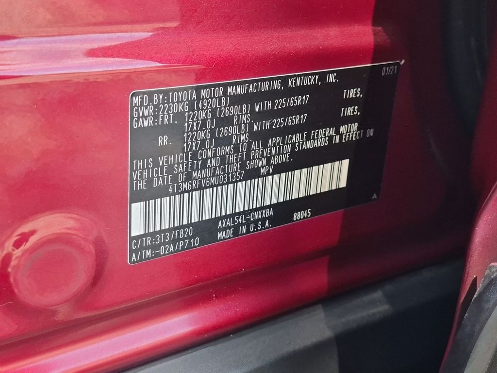 2021 Toyota RAV4 Hybrid LE