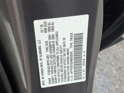 2017 Honda Ridgeline RTL