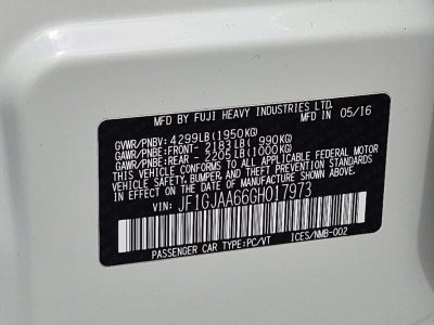2016 Subaru Impreza 2.0i