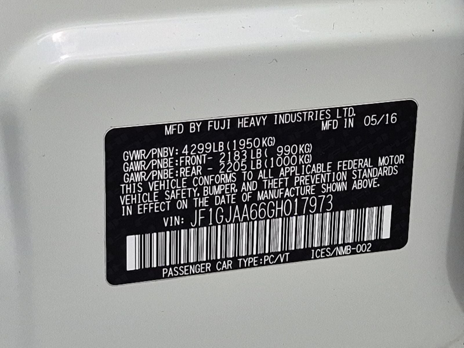 2016 Subaru Impreza 2.0i