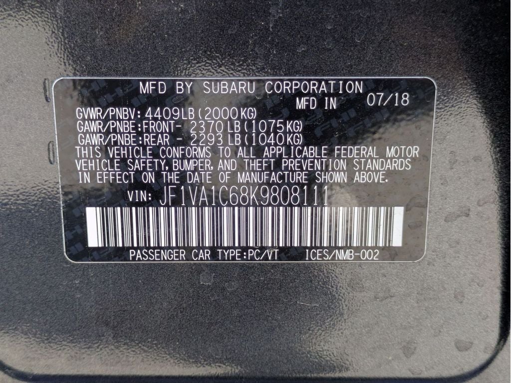 2019 Subaru WRX Premium