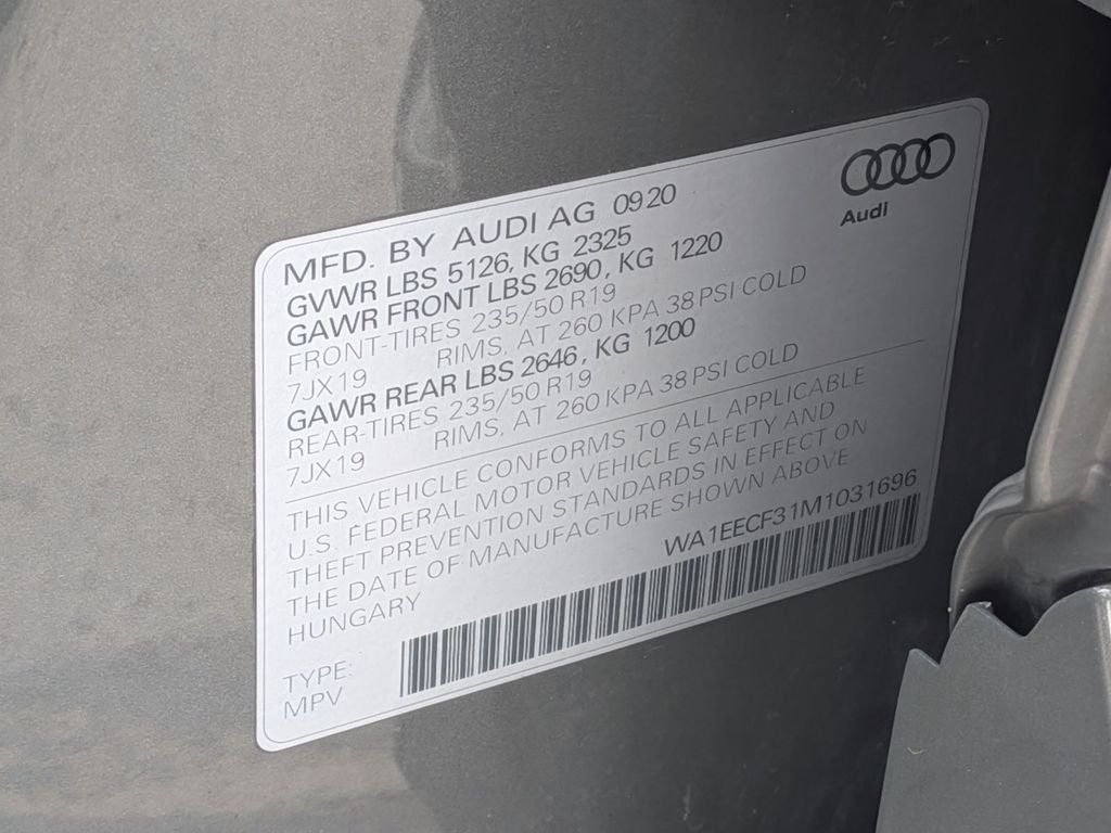 2021 Audi Q3 Premium Plus 45 TFSI S line quattro Tiptronic