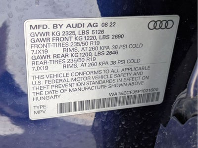 2023 Audi Q3 Premium Plus 45 TFSI S line quattro Tiptronic