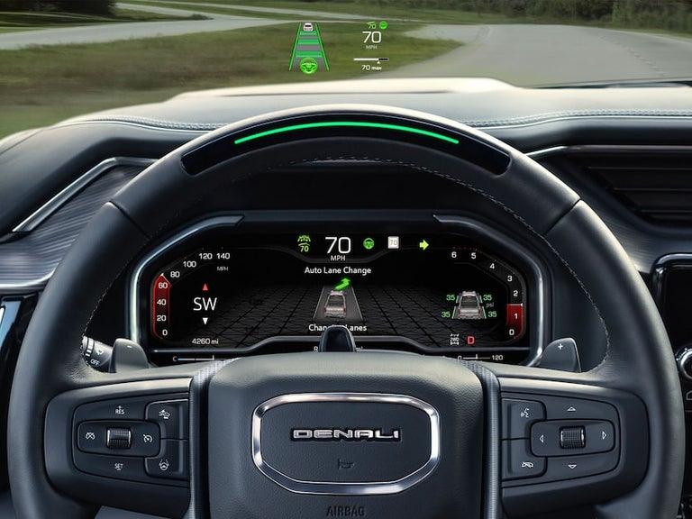 The 2024 GMC Sierra LD Steering Wheel Showcasing the SuperCruise Feature